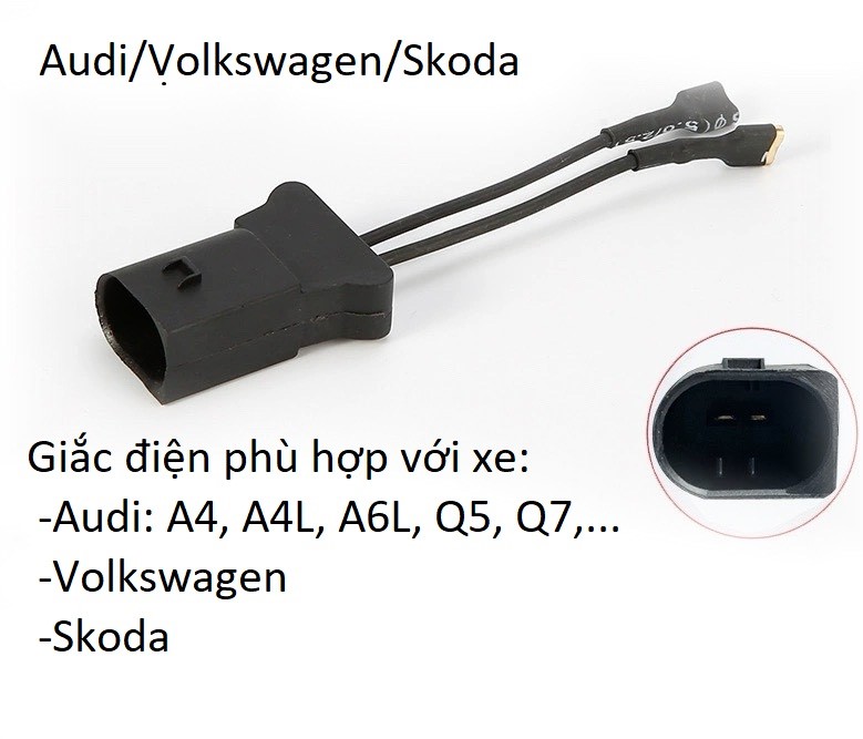 Giắc còi 2 pin phù hợp với xe Audi, Volkswagen, Mercedes, Haval, ...